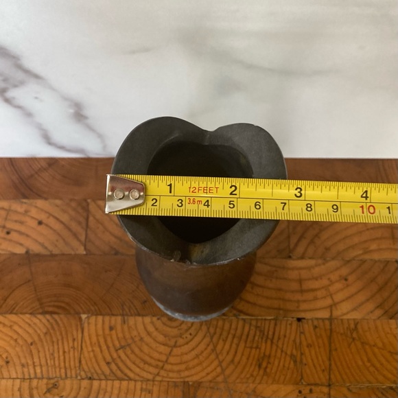 Vintage Black Carved Stone Vase India - Picture 3 of 10